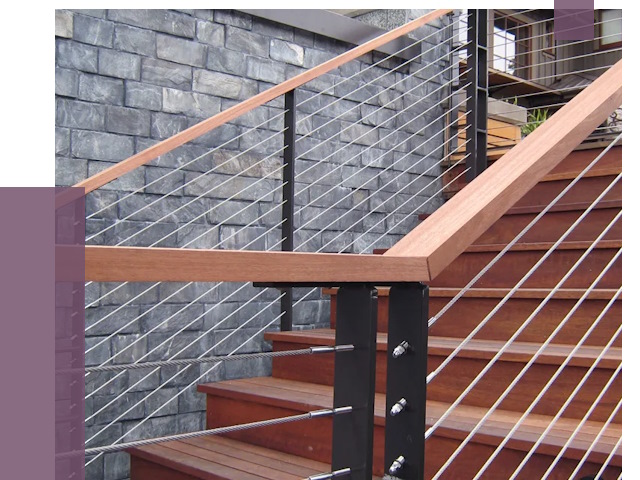 Тросовые перила под ключ в Луховицах от 7862 руб.