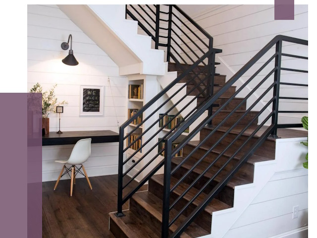 Перила для лестницы в доме в Луховицах от 7500 руб. — ПРОЛЁТ-Лхв