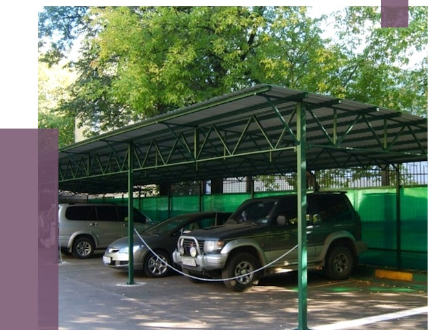 Навесы для парковки в Луховицах от 81208 руб. заказать | ПРОЛЁТ-Лхв