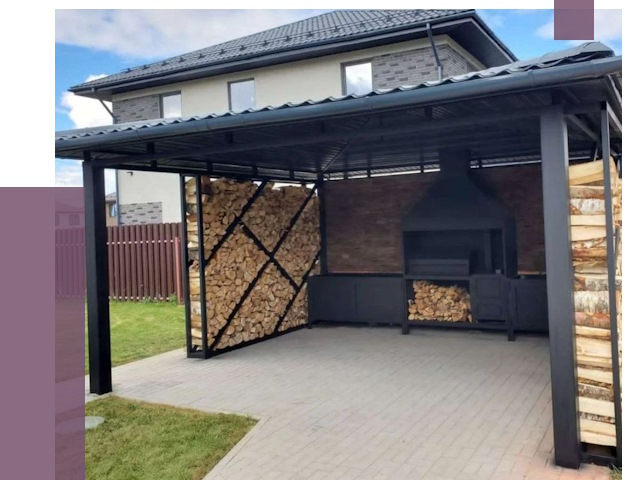 Навесы для барбекю в Луховицах от 12880 руб. под ключ | ПРОЛЁТ-Лхв