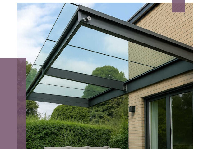 Стеклянные навесы и козырьки в Луховицах от 12414 руб.