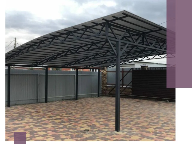 Металлические навесы под ключ в Луховицах — изготовление и монтаж