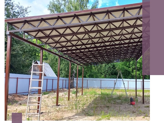 Односкатные навесы под ключ в Луховицах — изготовление и монтаж