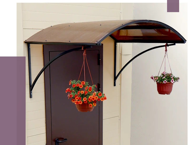 Козырьки над входом в Луховицах от 15000 руб.  | ПРОЛЁТ-Лхв