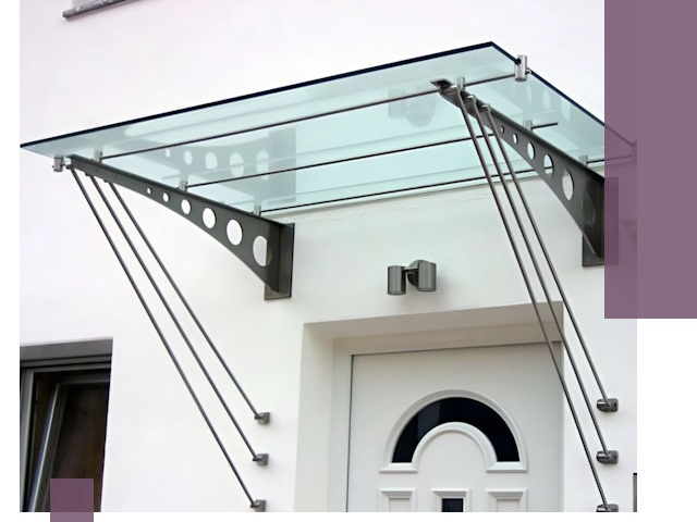 Козырьки над входом под ключ в Луховицах — изготовление и монтаж