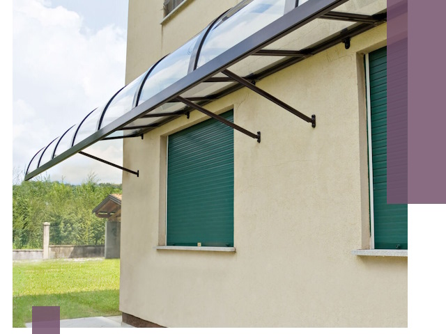 Козырьки над окнами в Луховицах — изготовление и монтаж по выгоде