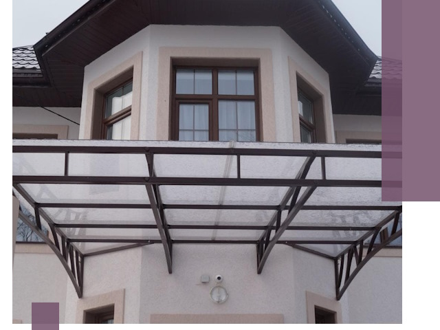 Козырьки из поликарбоната под ключ в Луховицах