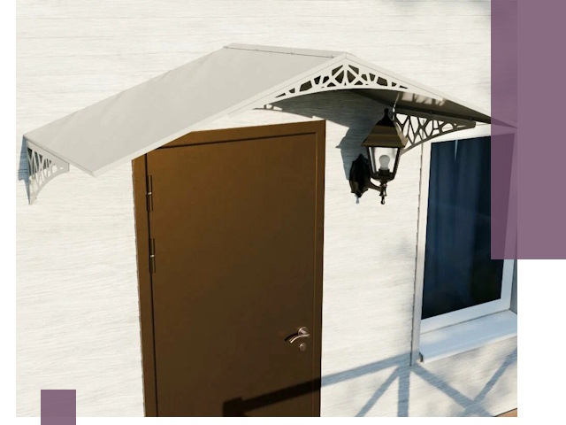 Металлические козырьки на входы и террасы в Луховицах