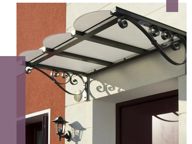 Односкатные козырьки в Луховицах от 8483 руб.  | ПРОЛЁТ-Лхв