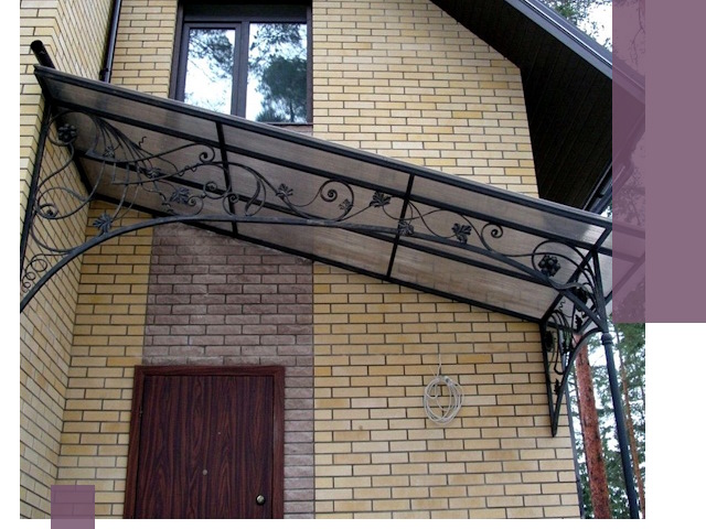 Односкатные козырьки из металла под ключ в Луховицах