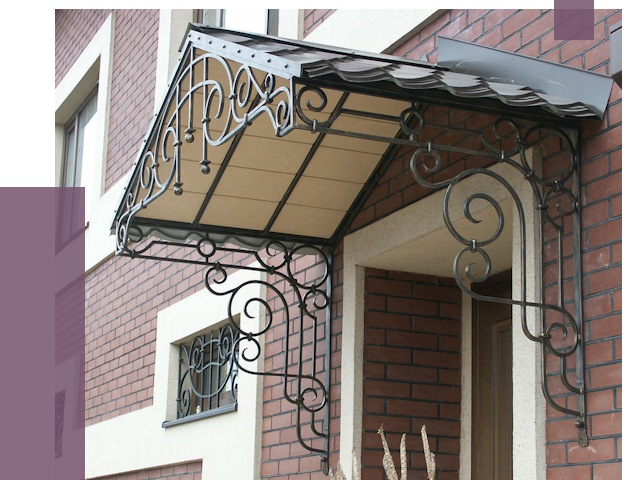 Двускатные козырьки в Луховицах под ключ от 12931 руб.