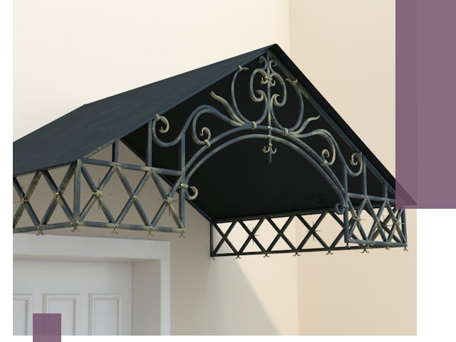 Двускатные металлические козырьки под ключ в Луховицах